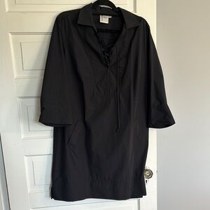 Finely Black Lace-Up Dress